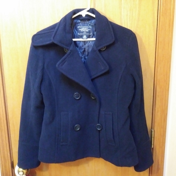 American Eagle Outfitters Jackets & Blazers - American Eagle Wool Sz M Jacket Coat Navy Blue